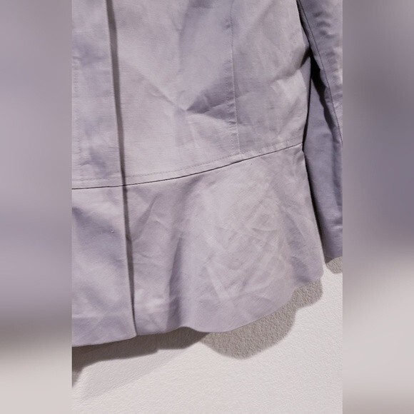 ANN TAYLOR LOFT Linen Blend Grey Button Up  Peplum Jacket Size M - Picture 4 of 7